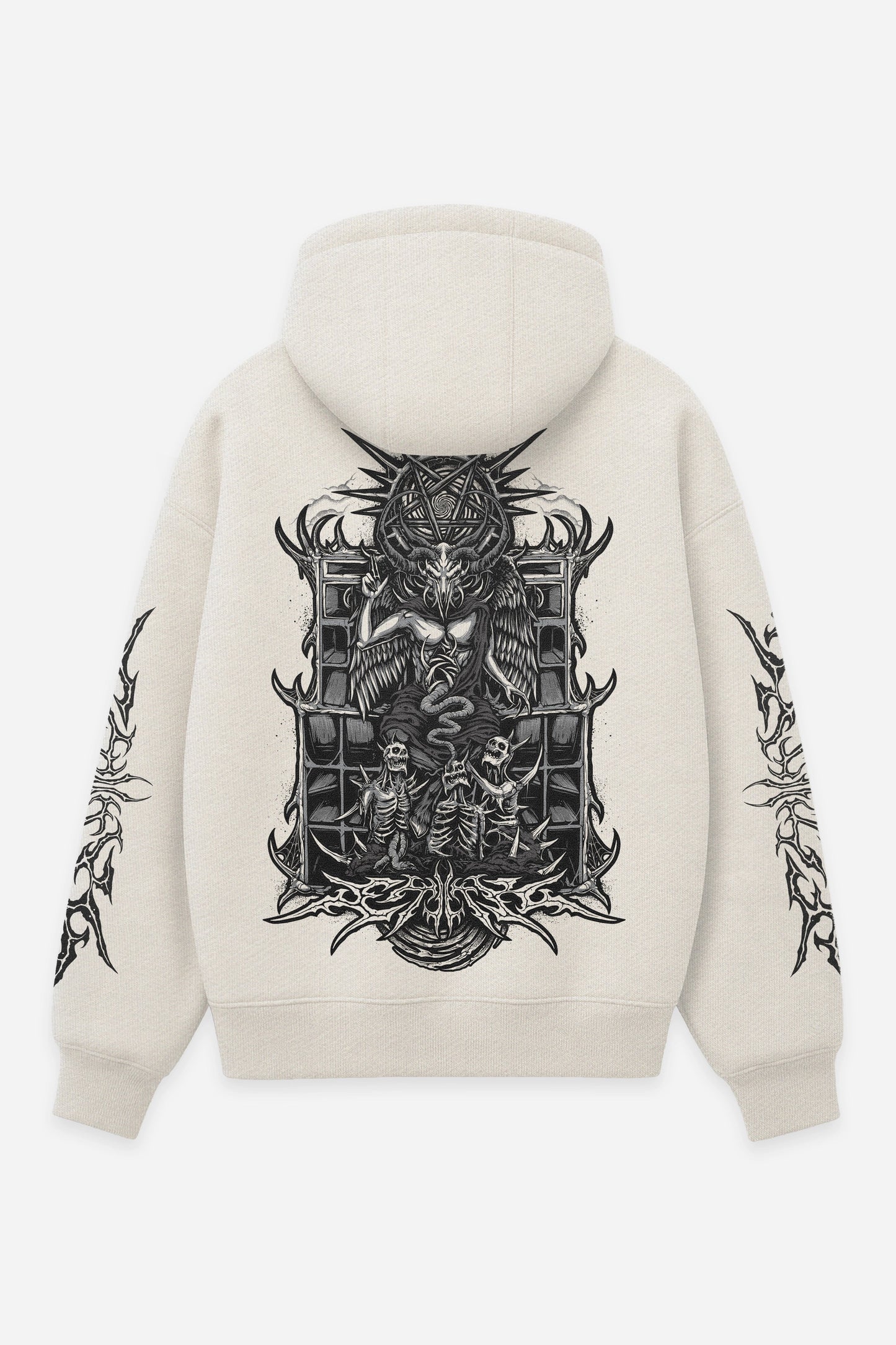 Hoodie 666 vanilla, dos : 666 par Etilik, design free party, sweat à capuche Etilik Wear