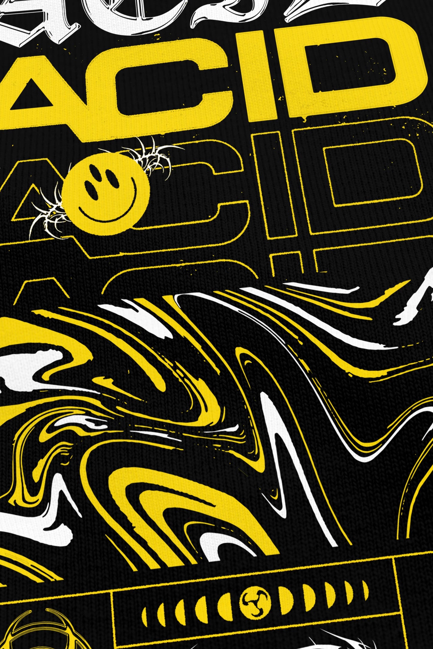 Acide KDK noir, zoom sur l'impression du visuel, Etilik Wear