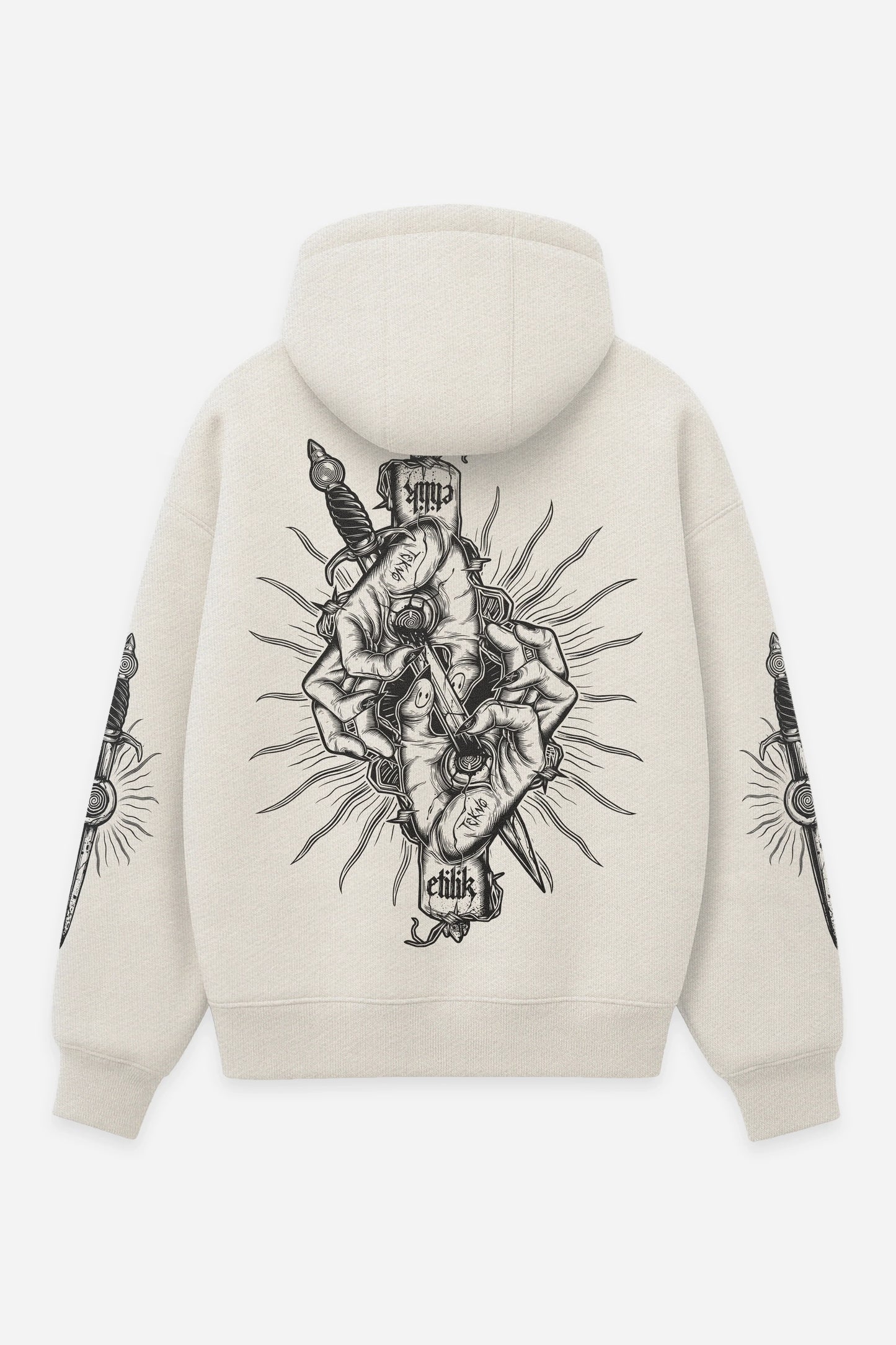 Hoodie Blind $uffering vanilla, dos : Blind $uffering par Etilik, design free party, sweat à capuche Etilik Wear