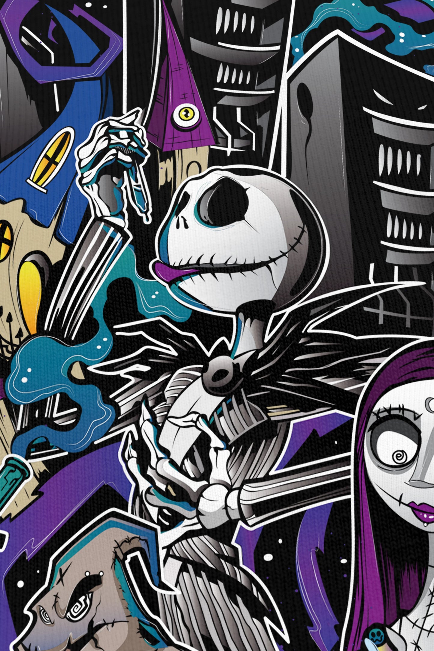 L'Etrange Rave noir, zoom sur l'impression du visuel, Etilik Wear