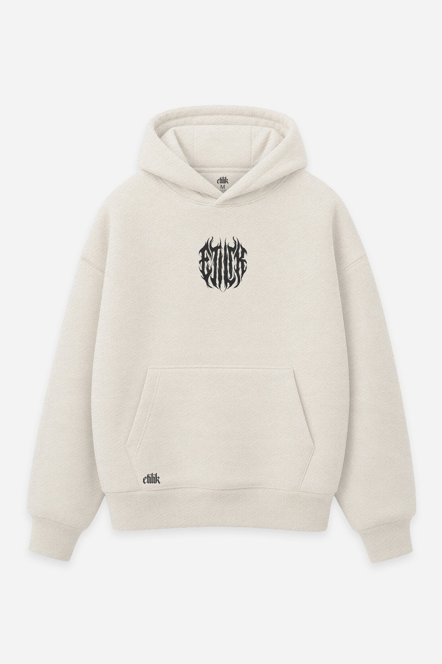 Hoodie Hannyacore vanilla, face : logo Hannyacore, design irezumi, tattoo japonais, sweat à capuche Etilik Wear