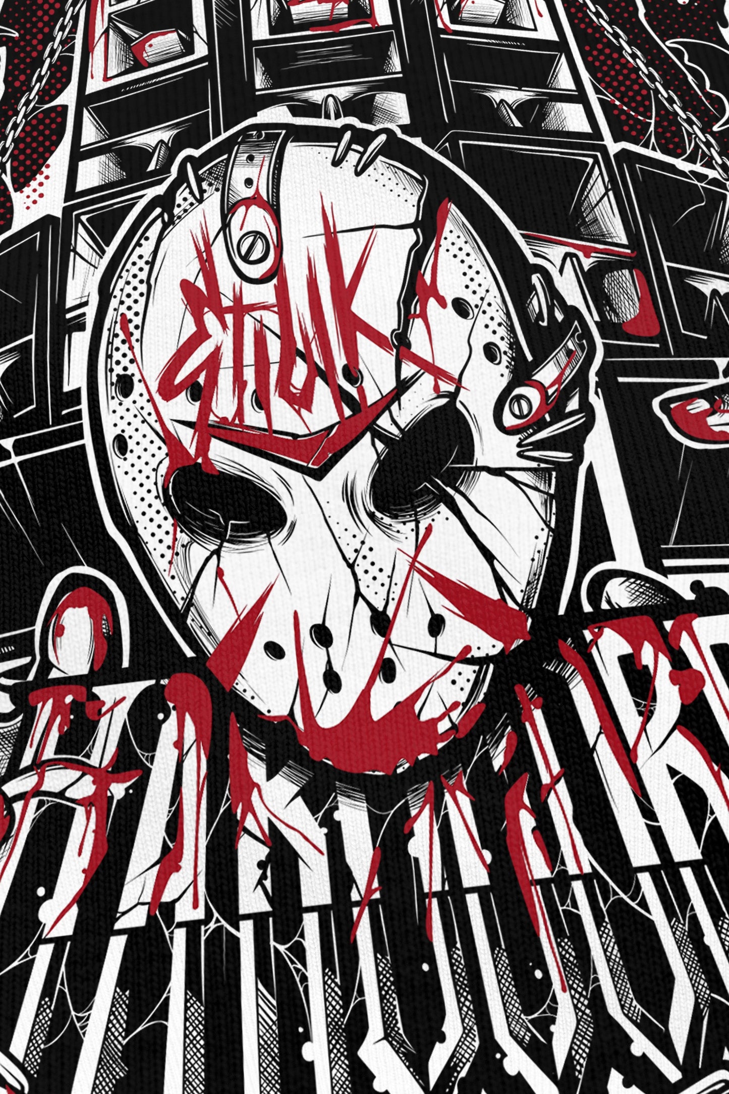 Hardcore v2 noir, zoom sur l'impression du visuel, Etilik Wear