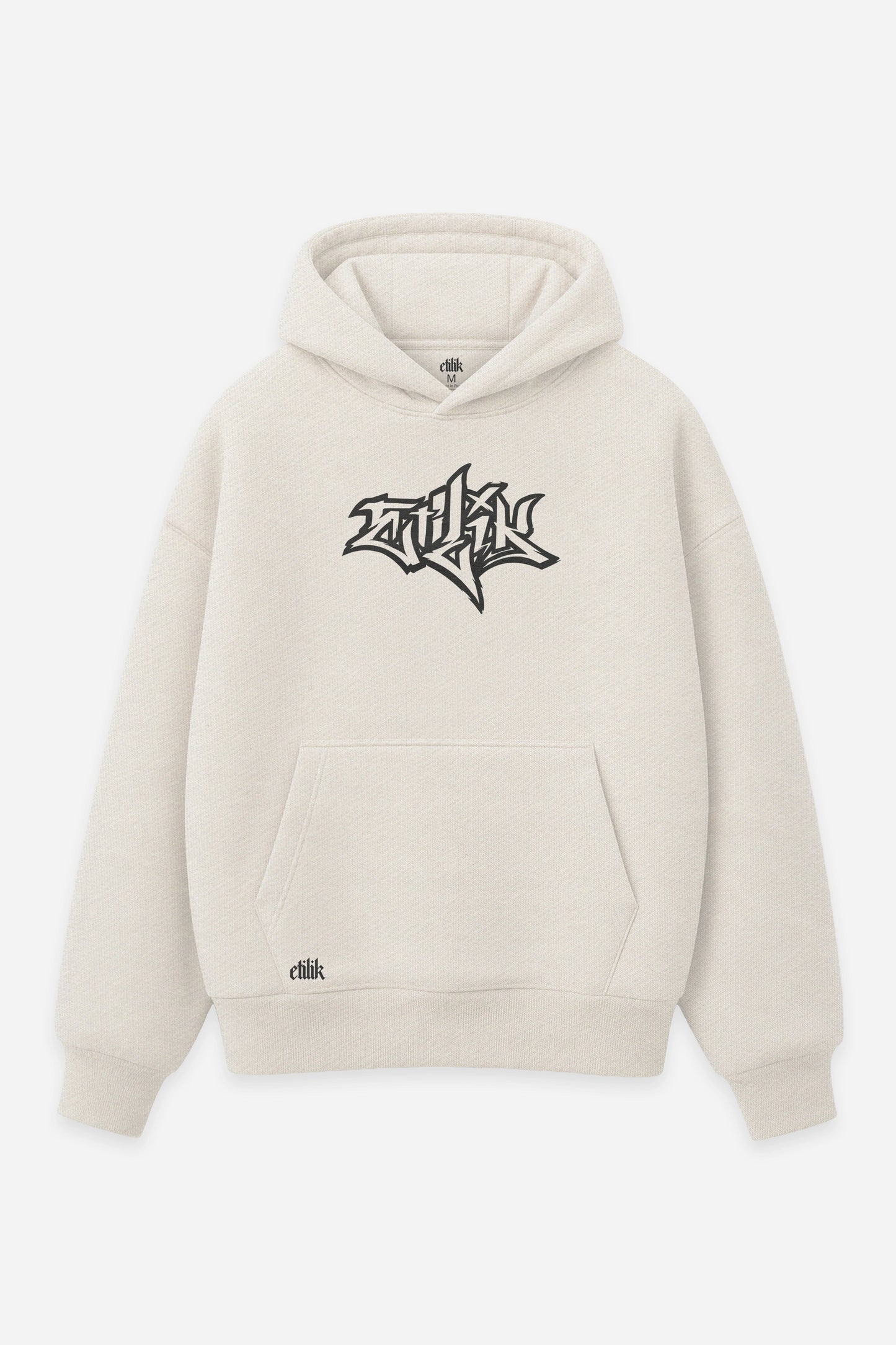 Hoodie Keta Kill Tekno vanilla, face : logo Etilik, design free party tekno, sweat à capuche Etilik Wear