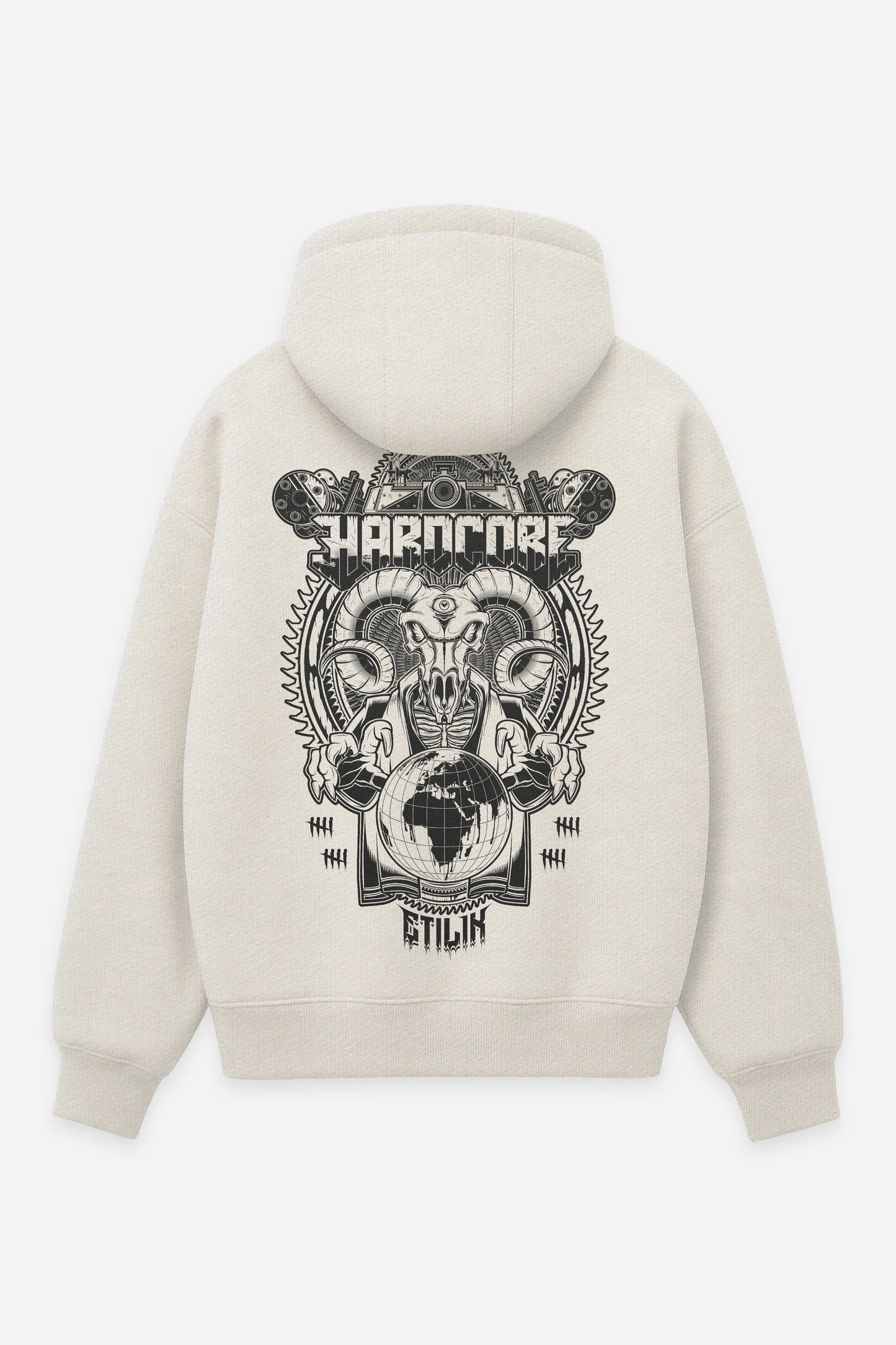 Hoodie Master-HxC vanilla, dos : Master-HxC par Etilik, design free party, sweat à capuche Etilik Wear