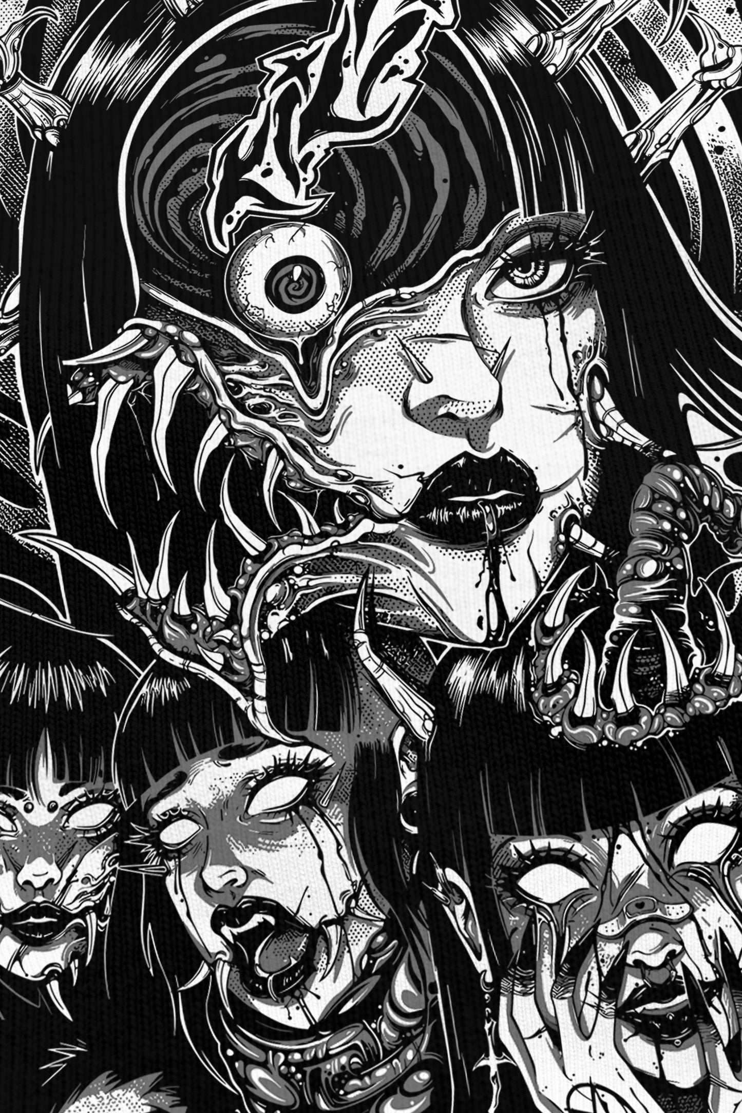 Mental Disorder noir, zoom sur l'impression du visuel, Etilik Wear