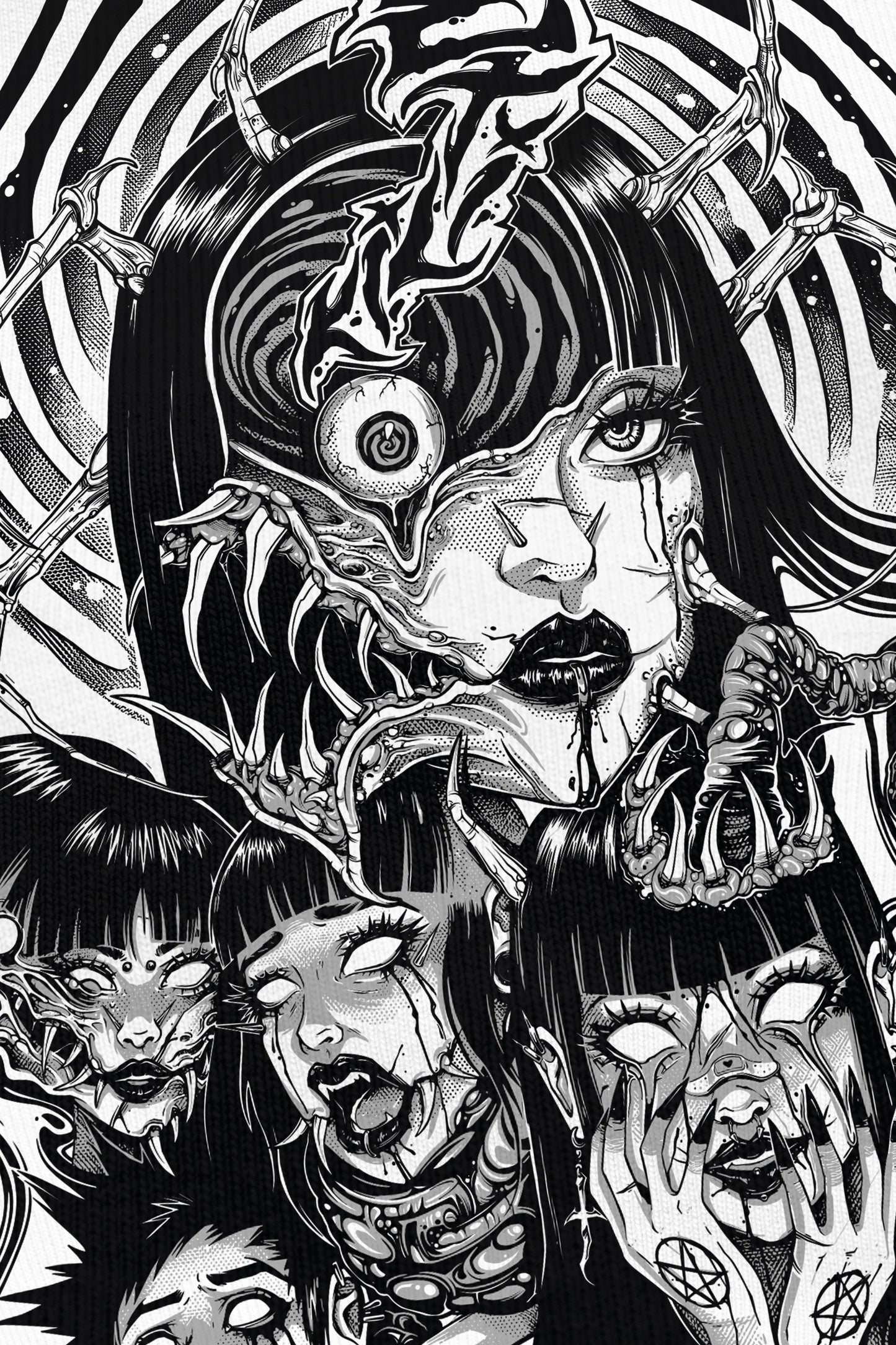 Mental Disorder blanc, zoom sur l'impression du visuel, Etilik Wear