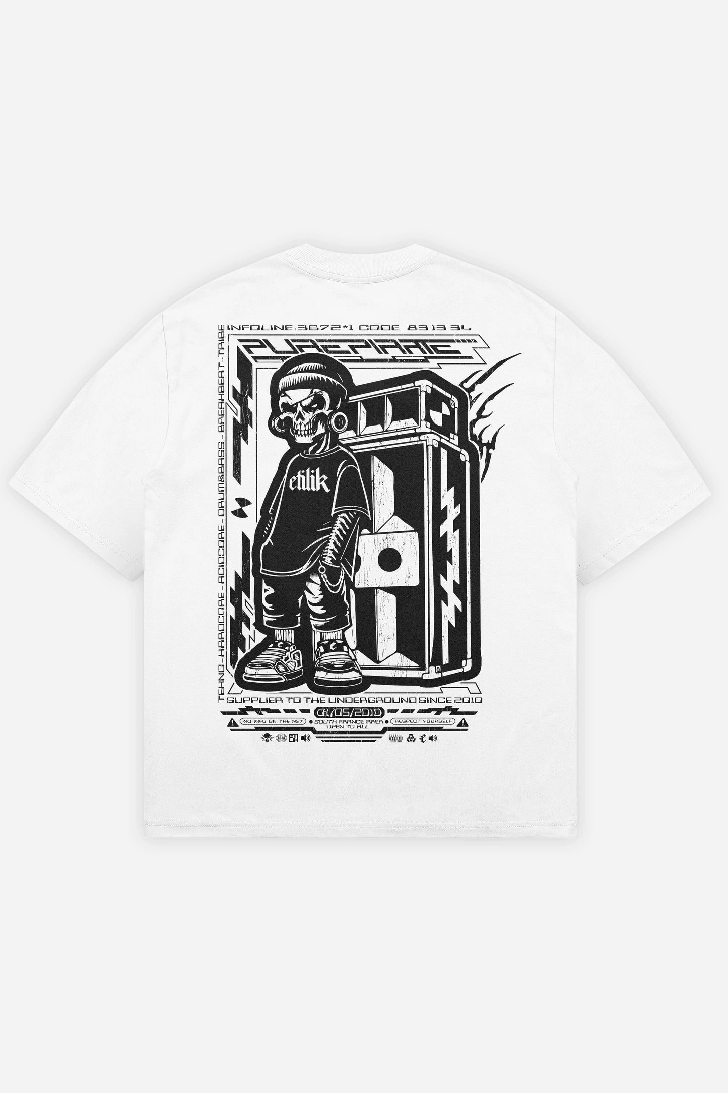 Pure Pirate t-shirt blanc oversize dos