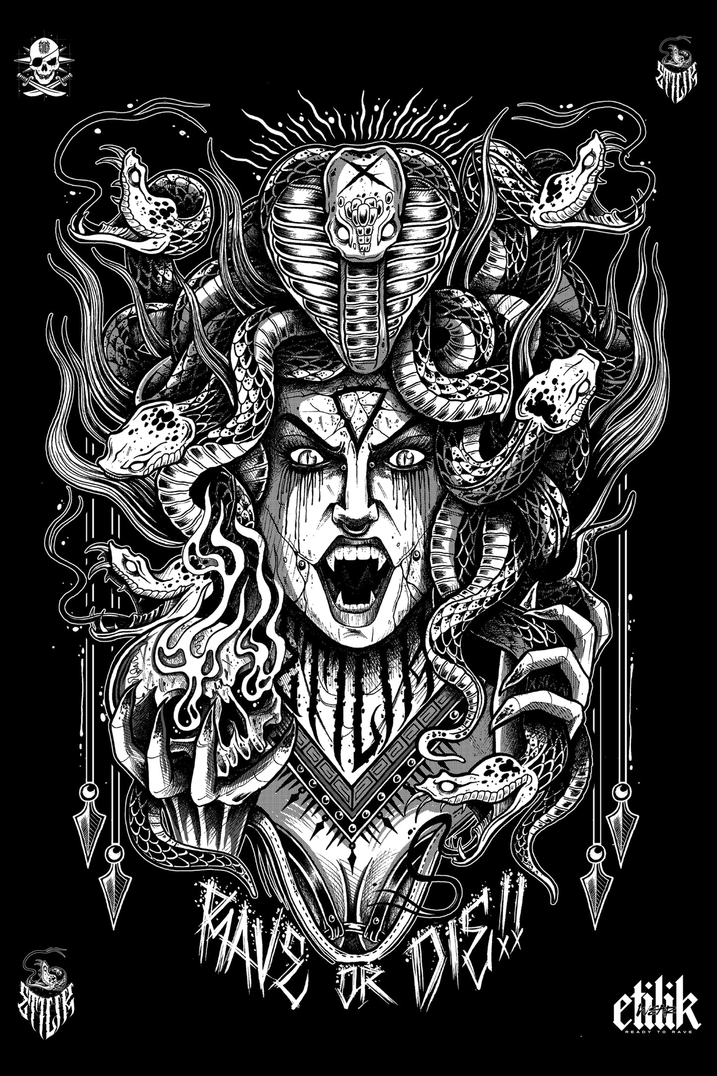 Rave Or Die Deb - Débardeur Black - Etilik Wear