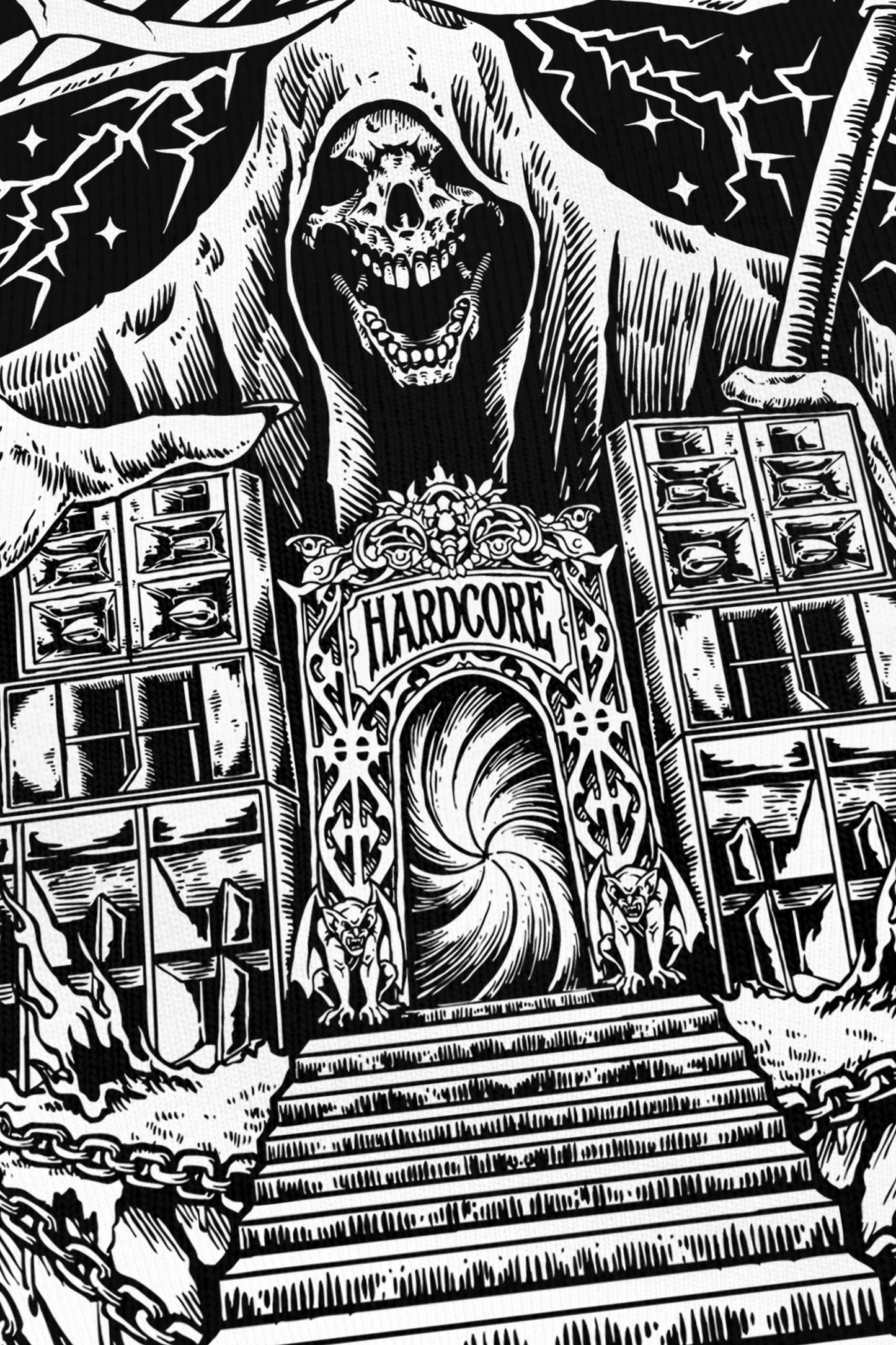 Reaper noir, zoom sur l'impression du visuel, Etilik Wear