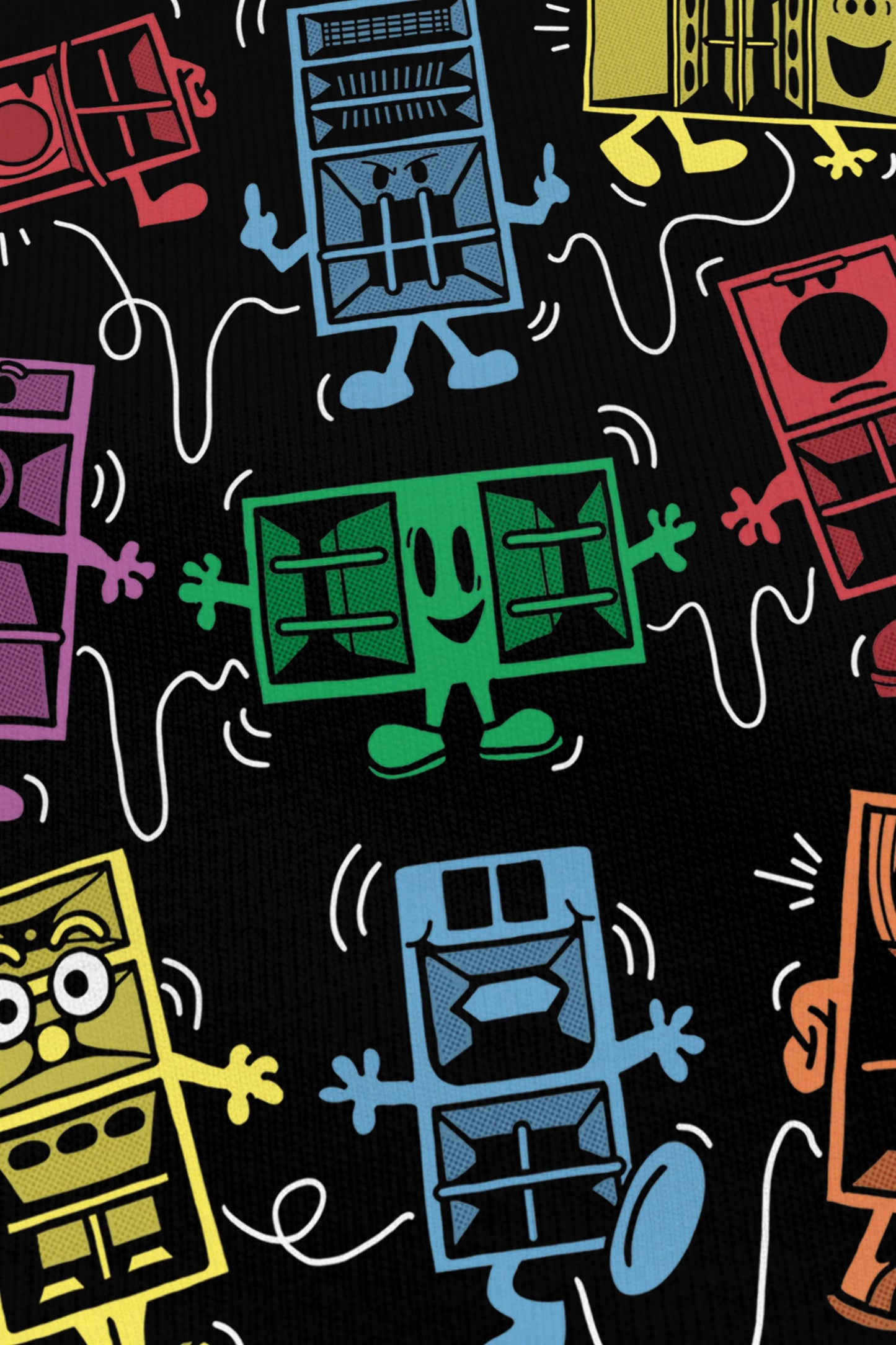 Speakers Family's noir, zoom sur l'impression du visuel, Etilik Wear