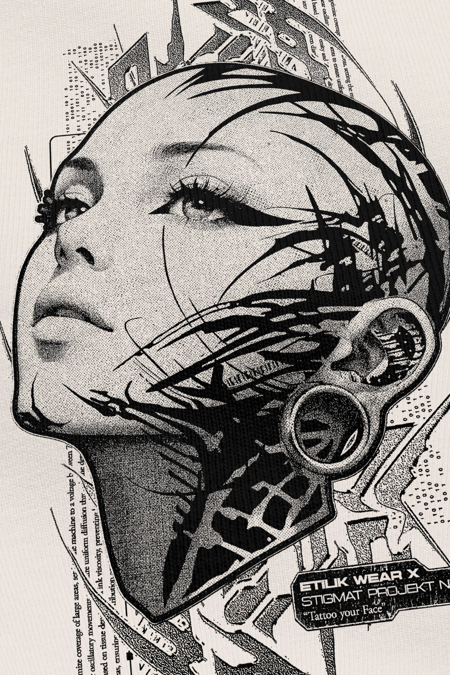 Tattoo your Face Vanilla, zoom sur l'impression du visuel, Etilik Wear
