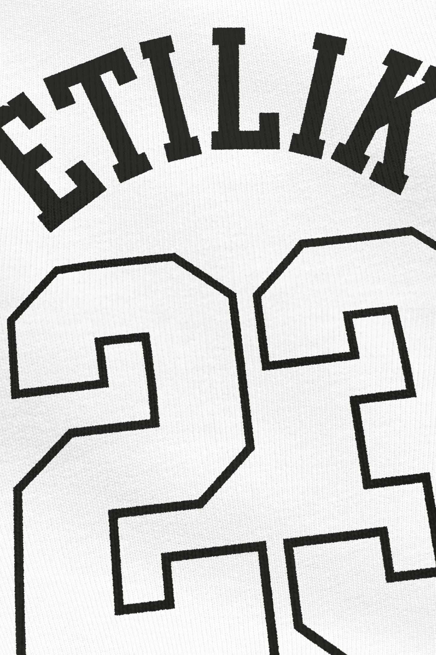 23 Tekno blanc, zoom sur l'impression du visuel, Etilik Wear