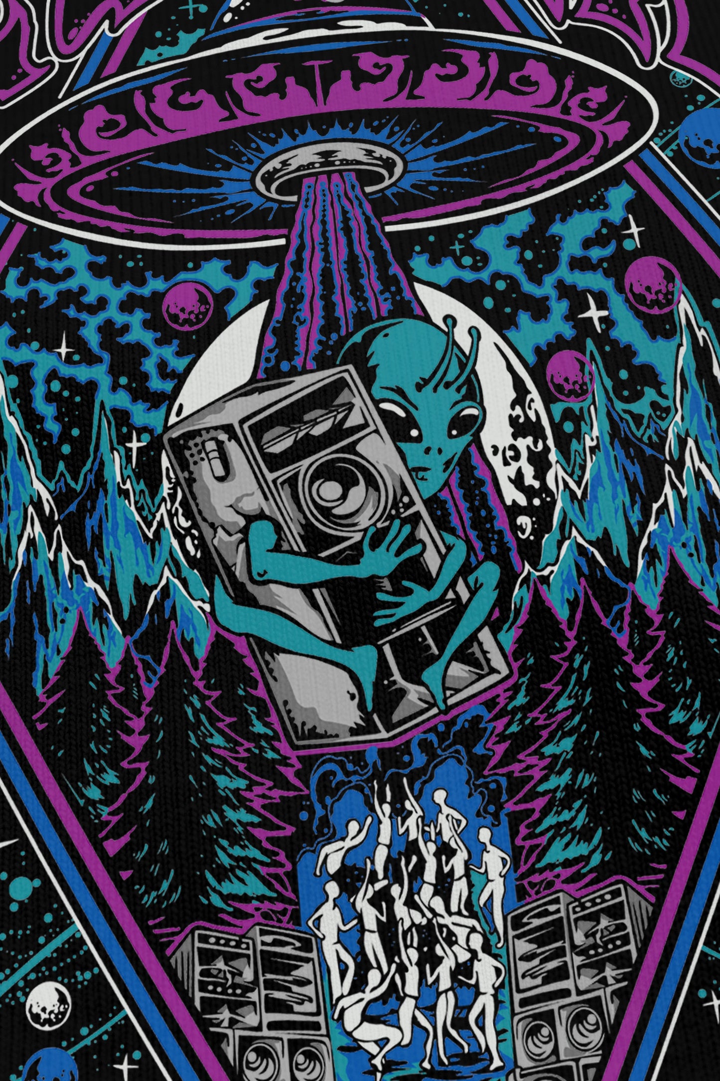 I want to Rave noir, zoom sur l'impression du visuel, Etilik Wear