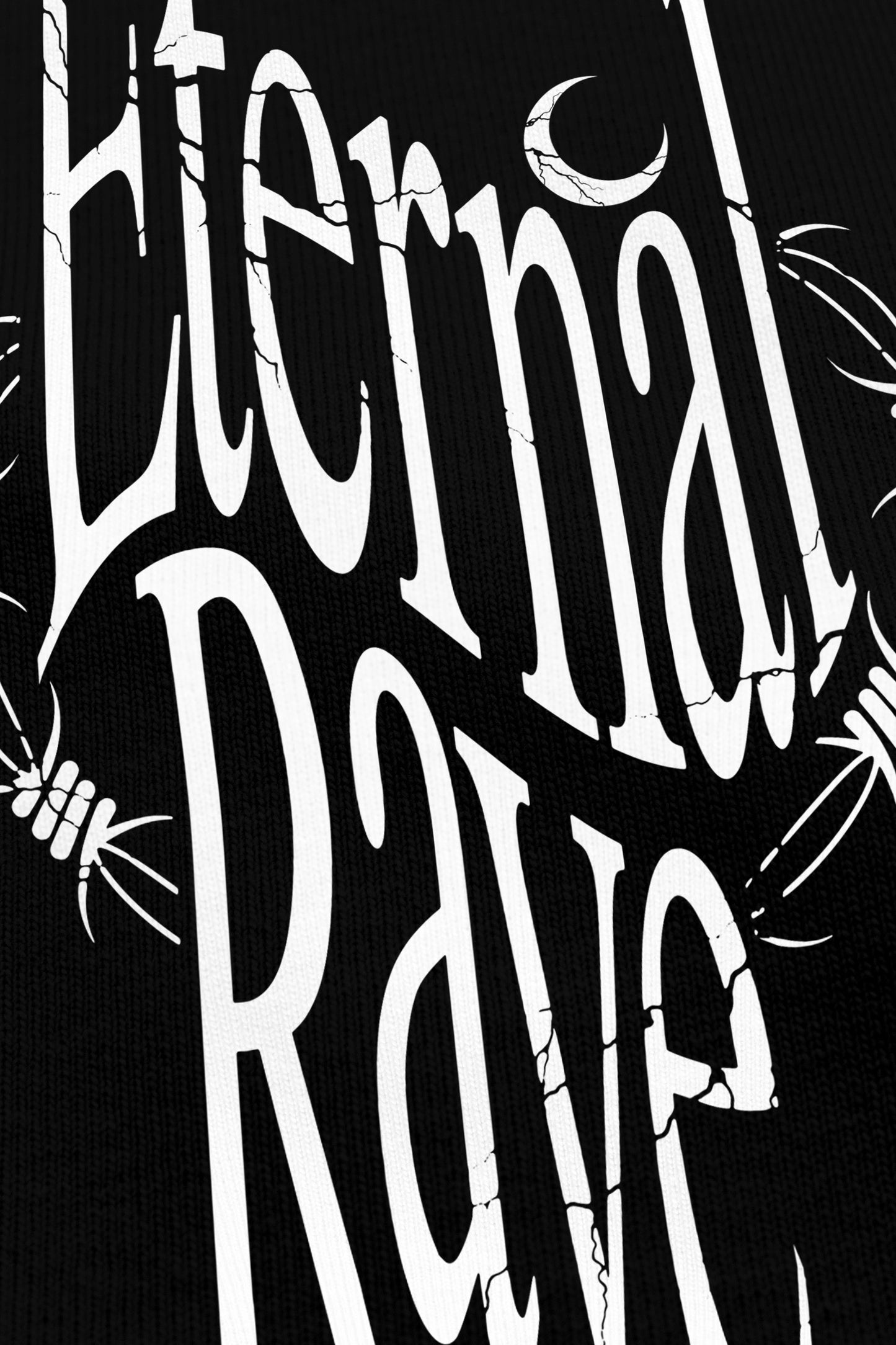 Eternal Rave noir, zoom sur l'impression du visuel, Etilik Wear