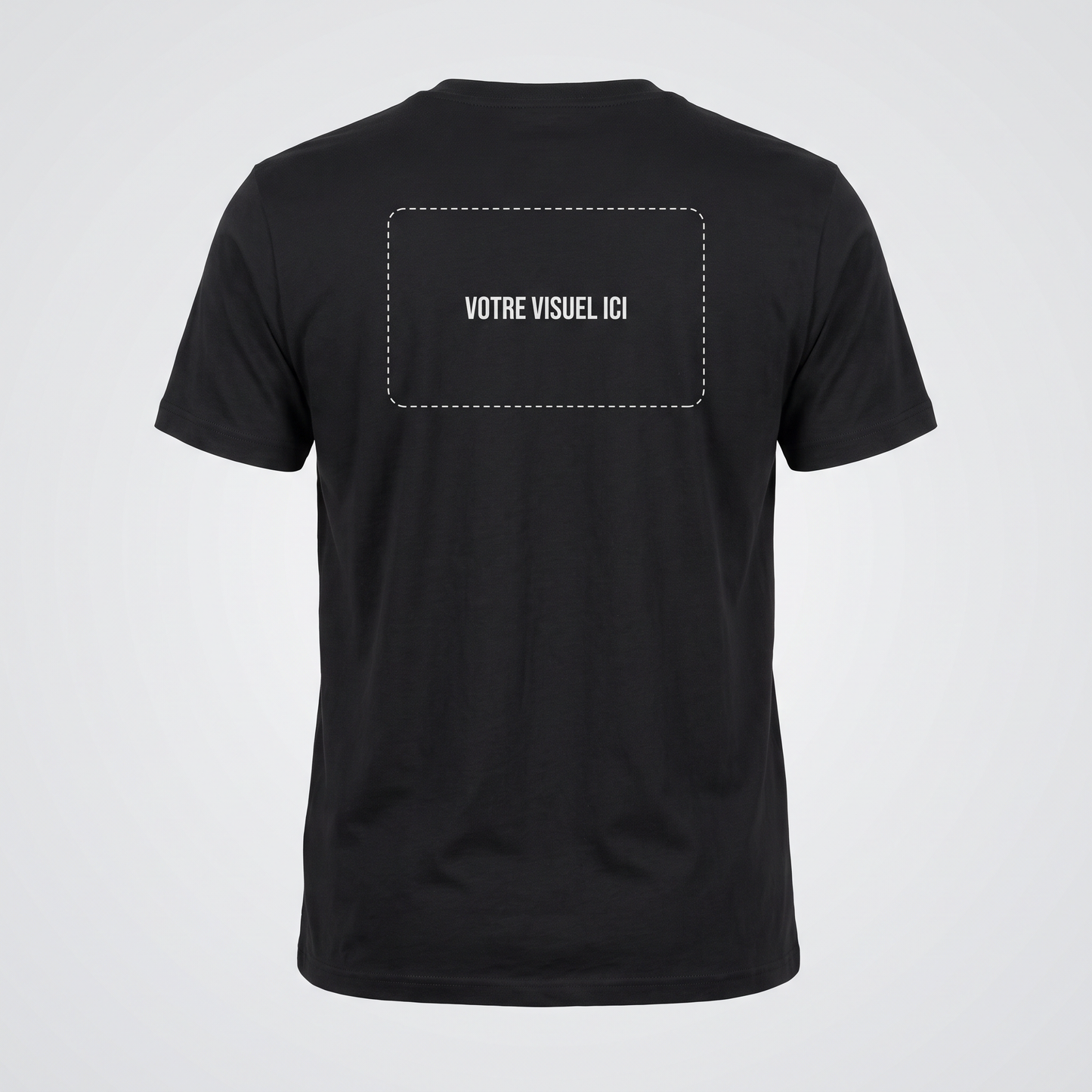 T-shirt personnalisé noir, dos : votre visuel imprimé ici, Etilik Wear