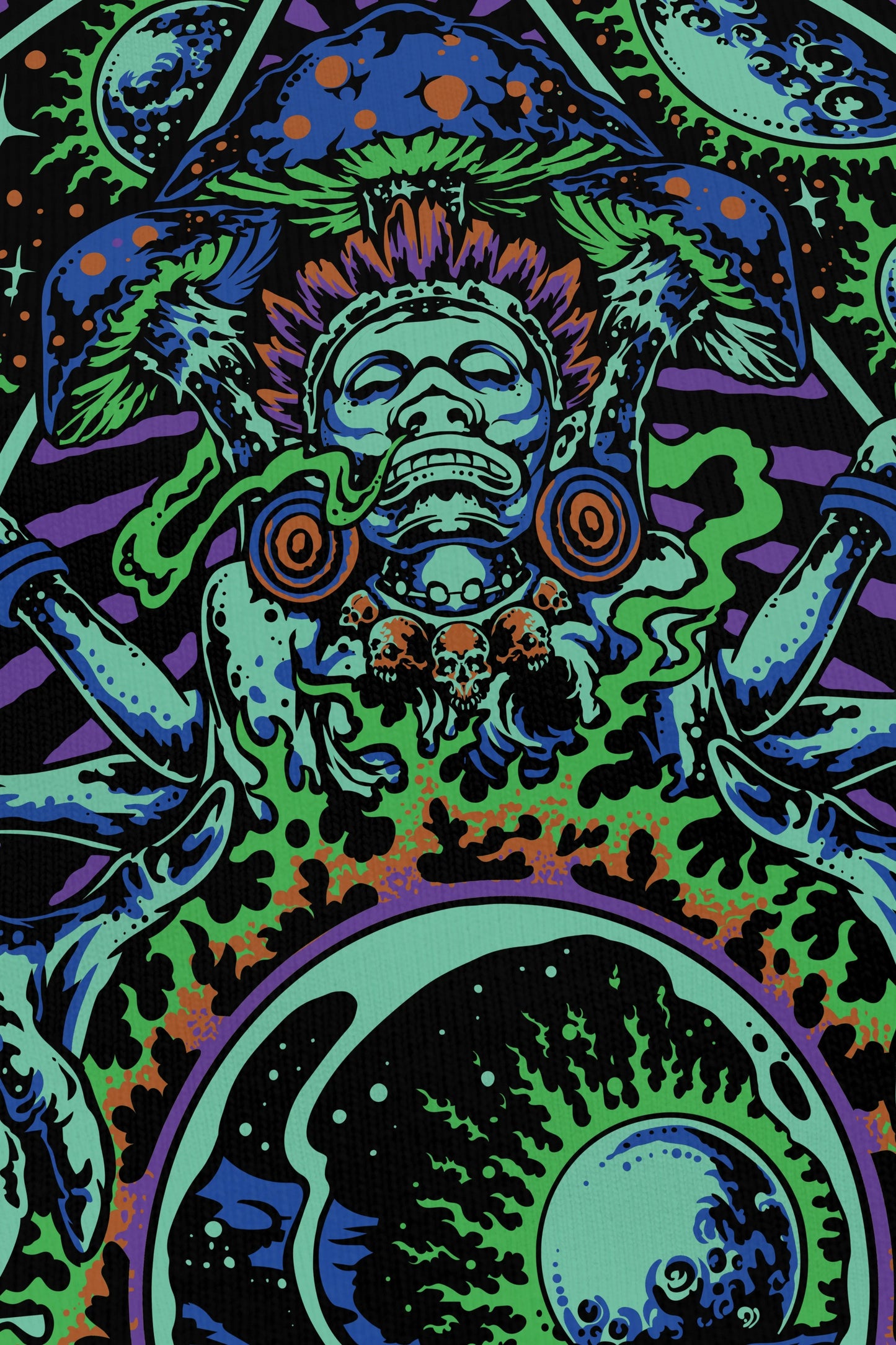 Psychetilik Green noir, zoom sur l'impression du visuel, Etilik Wear