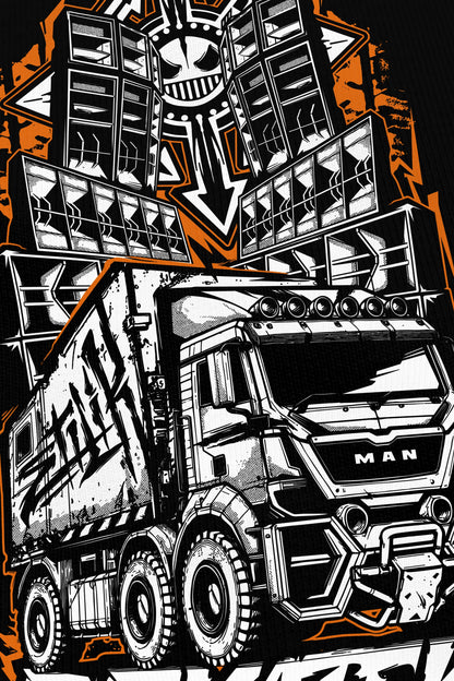 Etilik x Arkatek noir, zoom sur l'impression du visuel, Etilik Wear