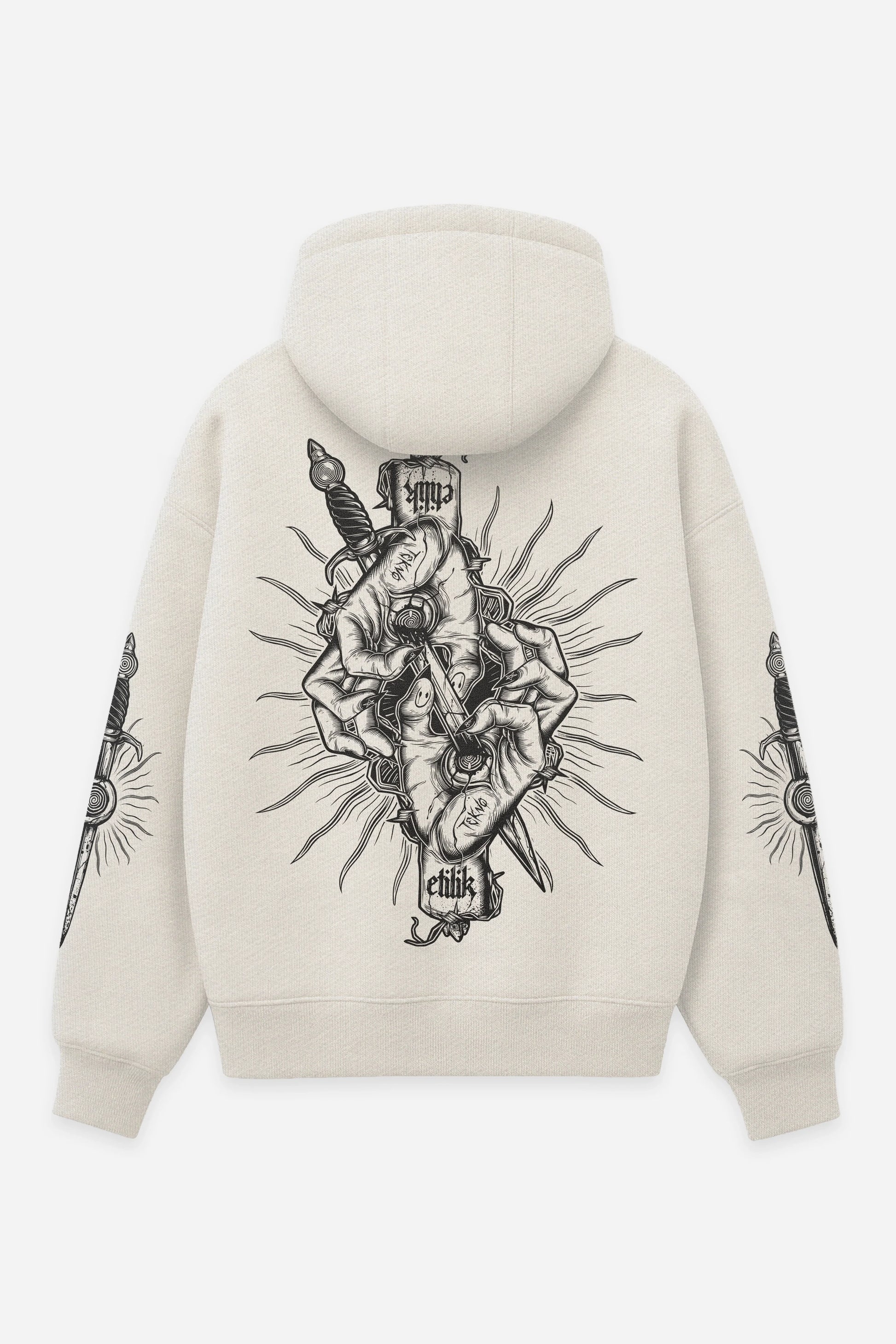 Hoodie Blind $uffering vanilla, dos : Blind $uffering par Etilik, design free party, sweat à capuche Etilik Wear