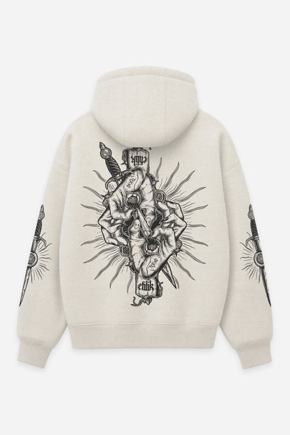 Hoodie Blind $uffering vanilla, dos : Blind $uffering par Etilik, design free party, sweat à capuche Etilik Wear