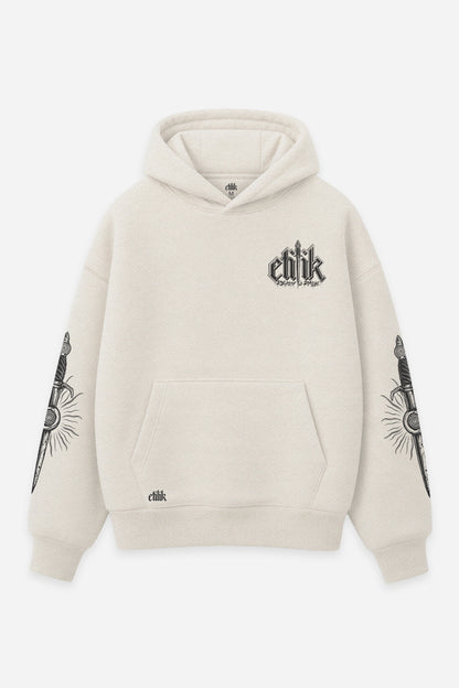 Hoodie Blind $uffering vanilla, face : logo Etilik, design free party dark, sweat à capuche Etilik Wear