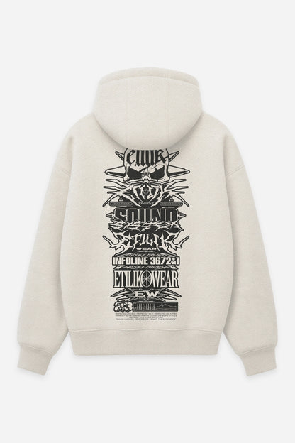 Hoodie Etilik Crew 2026 vanilla, dos : Etilik Crew 2026 par Etilik, design free party, sweat à capuche Etilik Wear