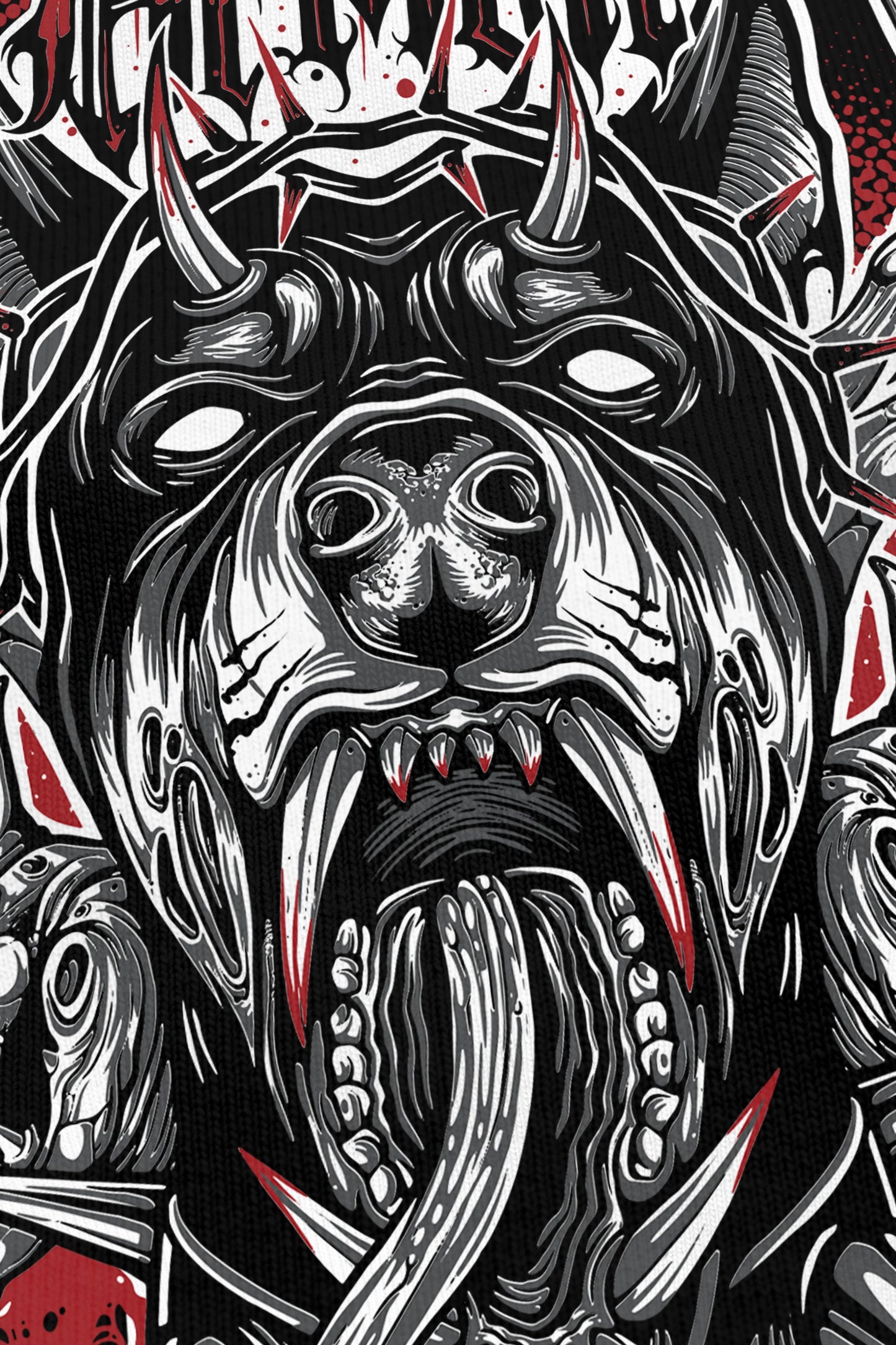 Demon noir, zoom sur l'impression du visuel, Etilik Wear