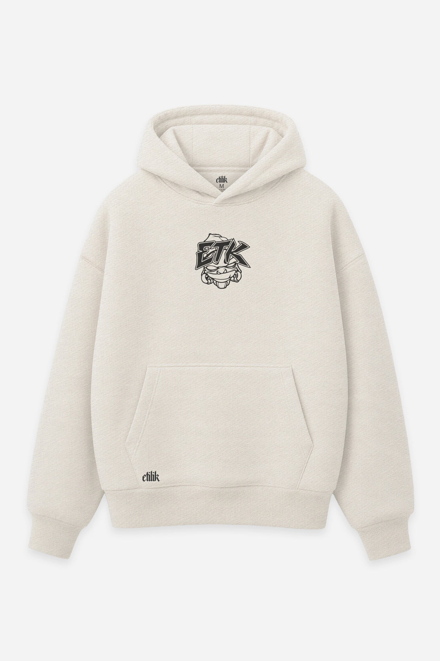 Hoodie Free Party vanilla, face : logo Free Party, teuf, tekno, sweat à capuche Etilik Wear