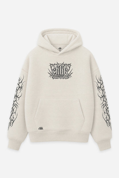 Hoodie Fury vanilla, face : logo Etilik, pop culture, sweat à capuche Etilik Wear