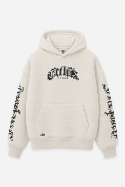 Hoodie Grand Theft Tekno vanilla, face : logo Etilik, bootleg GTA, sweat à capuche Etilik Wear