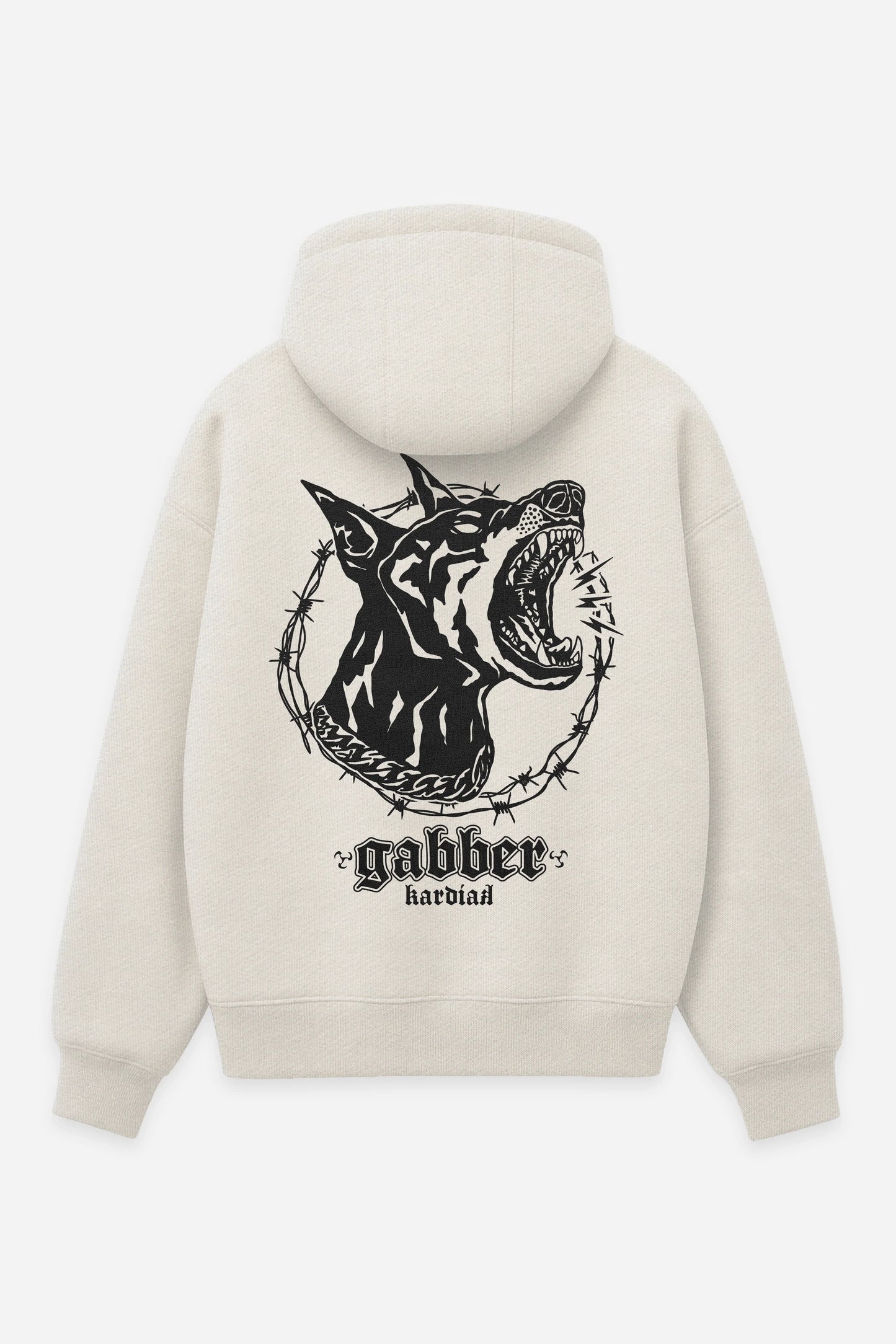 Hoodie Gabber vanilla, dos : design free party teuf rave, sweat à capuche Etilik Wear