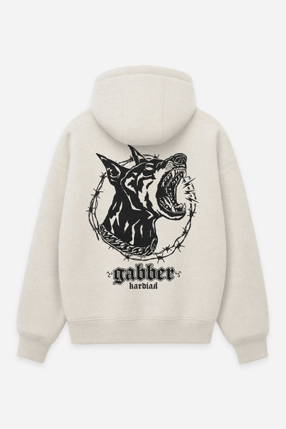 Hoodie Gabber vanilla, dos : design free party teuf rave, sweat à capuche Etilik Wear