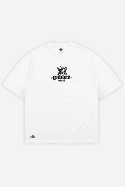 Gabber t-shirt blanc oversize face