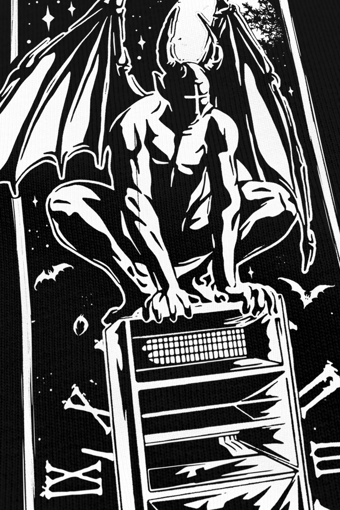 Insomniac noir, zoom sur l'impression du visuel, Etilik Wear