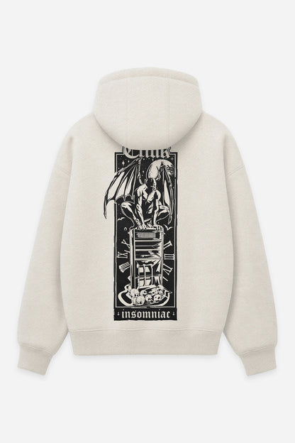 Hoodie Insomniac vanilla, dos : design free party teuf rave, sweat à capuche Etilik Wear