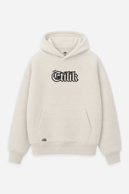 Hoodie Insomniac vanilla, face : logo Etilik, design free party rave, sweat à capuche Etilik Wear