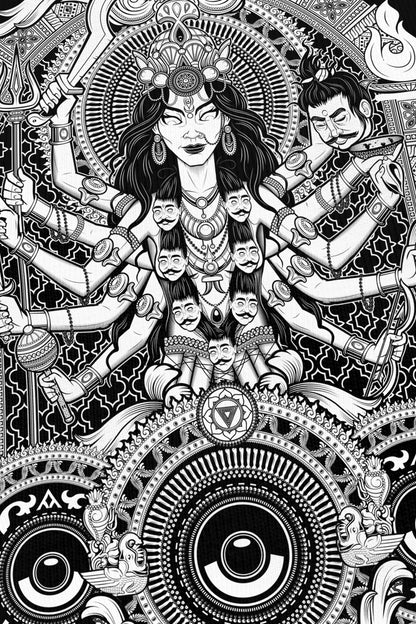 Kali noir, zoom sur l'impression du visuel, Etilik Wear