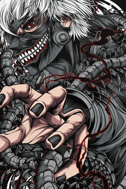 Kaneki Red noir, zoom sur l'impression du visuel, Etilik Wear