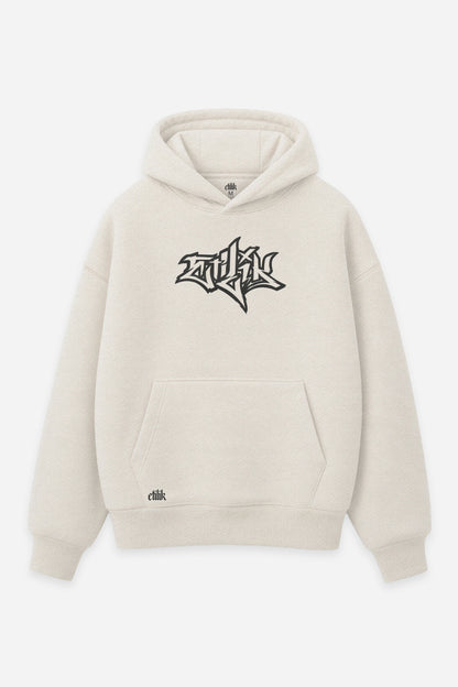 Hoodie Keta Kill Tekno vanilla, face : logo Etilik, design free party tekno, sweat à capuche Etilik Wear