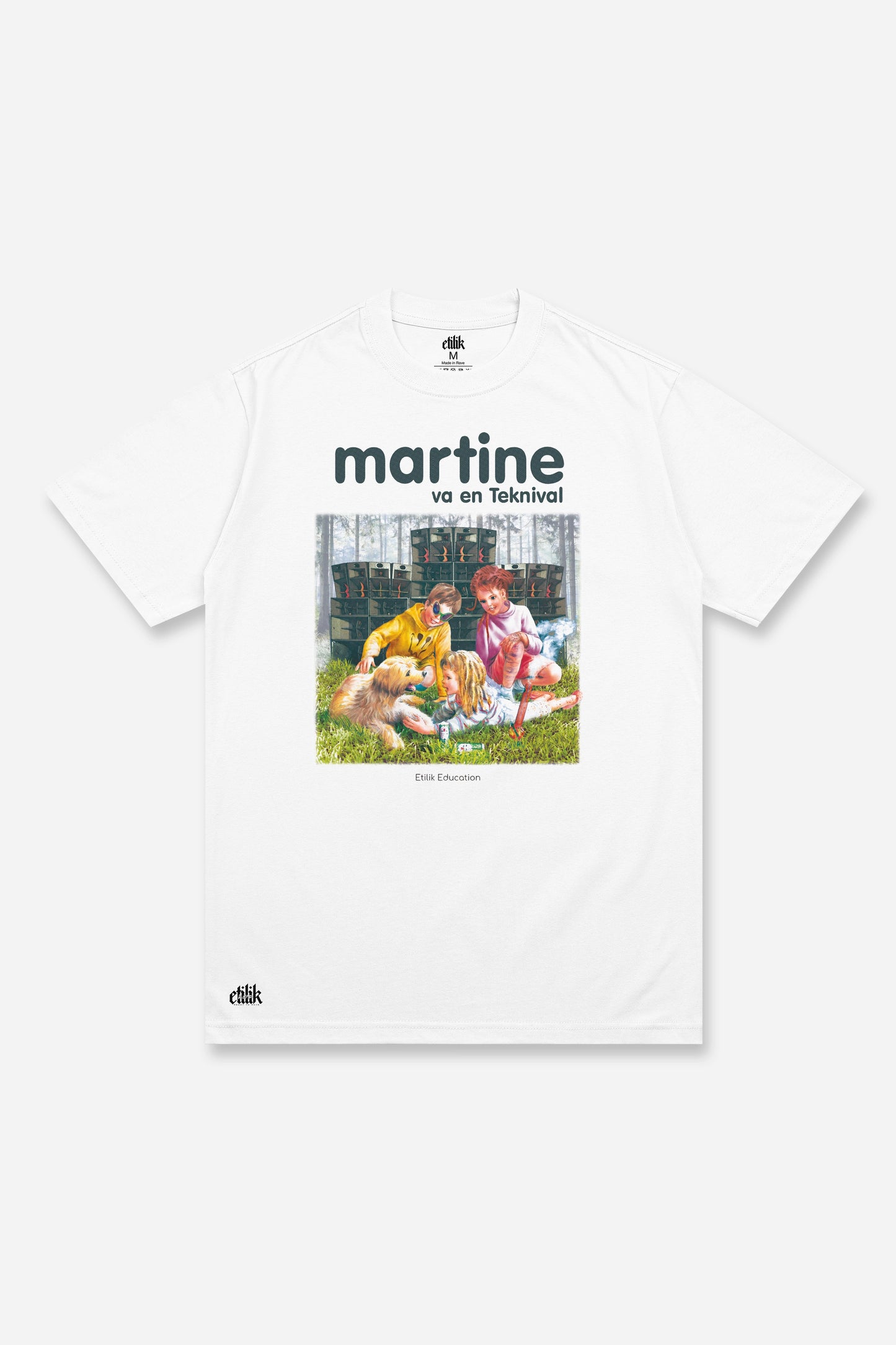 Martine va en Teknival White - T-shirt