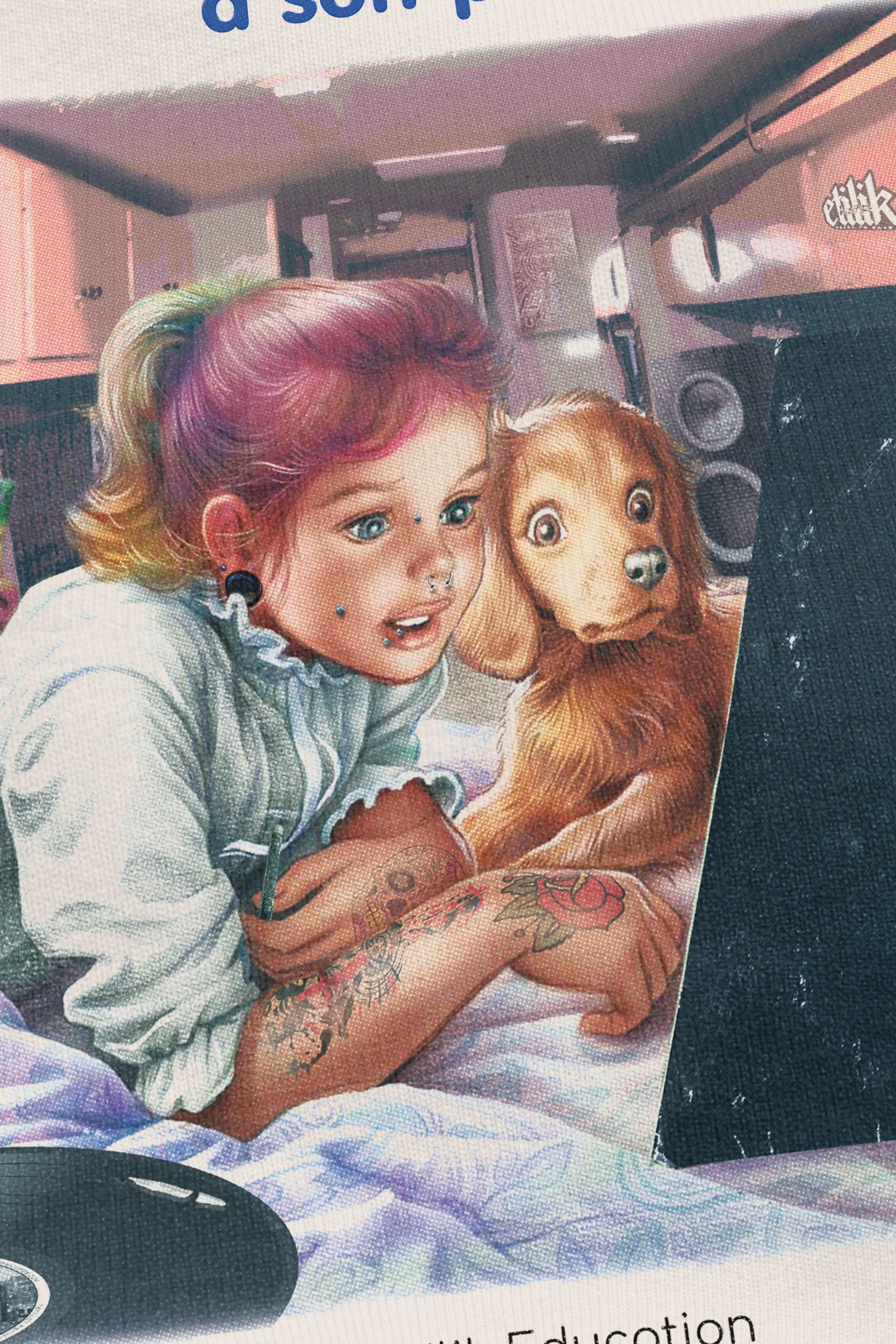 Martine a son premier vinyl Vanilla, zoom sur l'impression du visuel, Etilik Wear