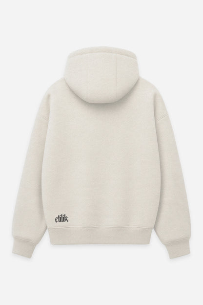 Hoodie Martine va en Teknival vanilla, dos : sweat à capuche uni, Etilik Wear