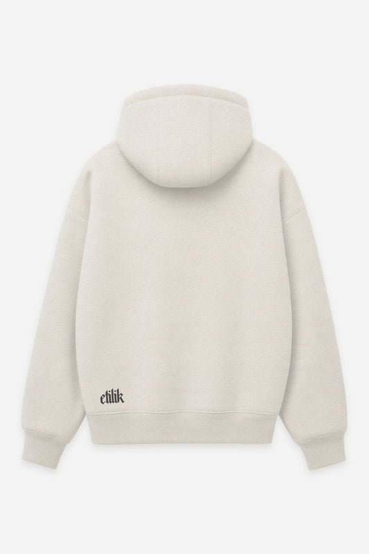 Hoodie Martine va en Teknival vanilla, dos : sweat à capuche uni, Etilik Wear