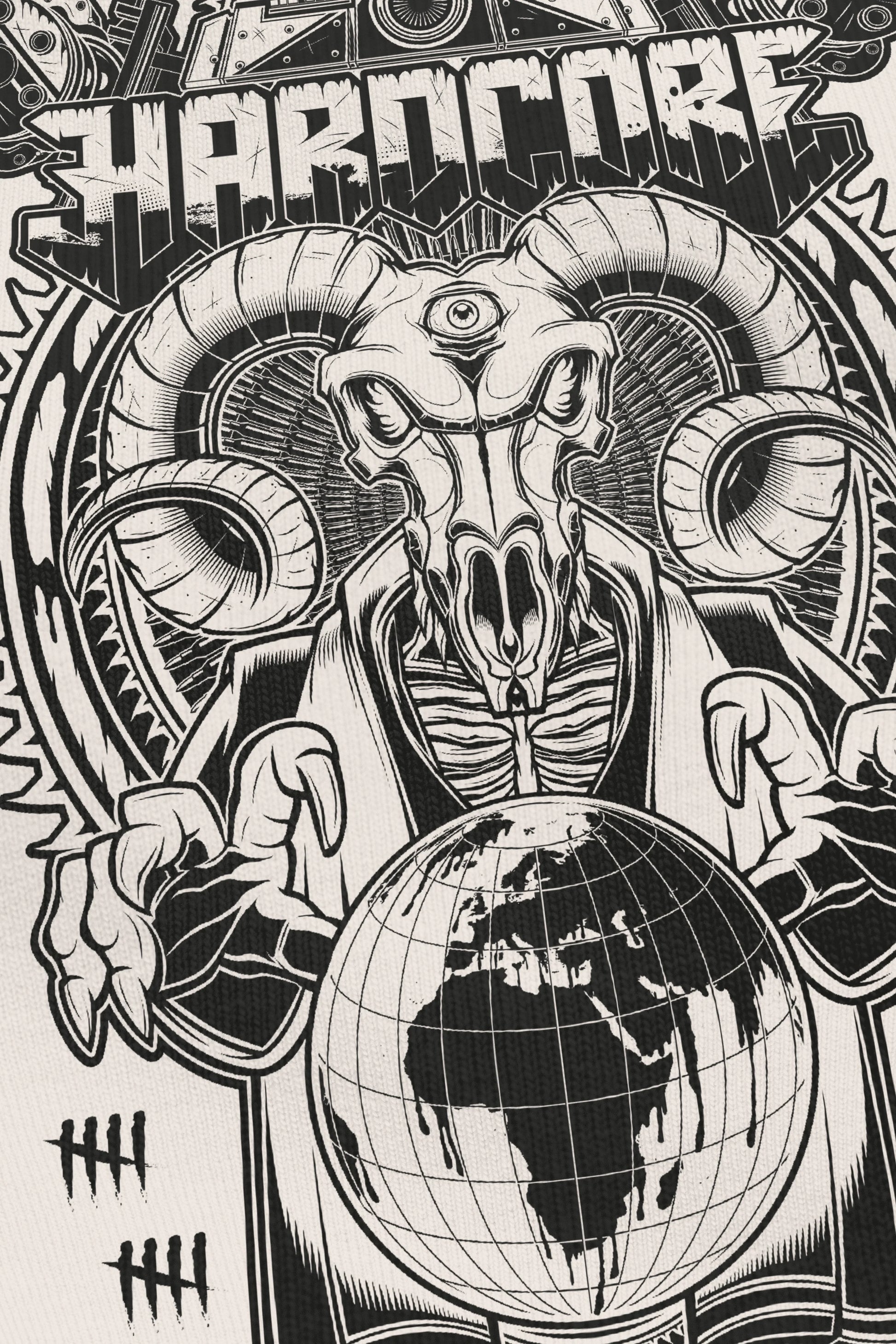Master-HxC Vanilla, zoom sur l'impression du visuel, Etilik Wear