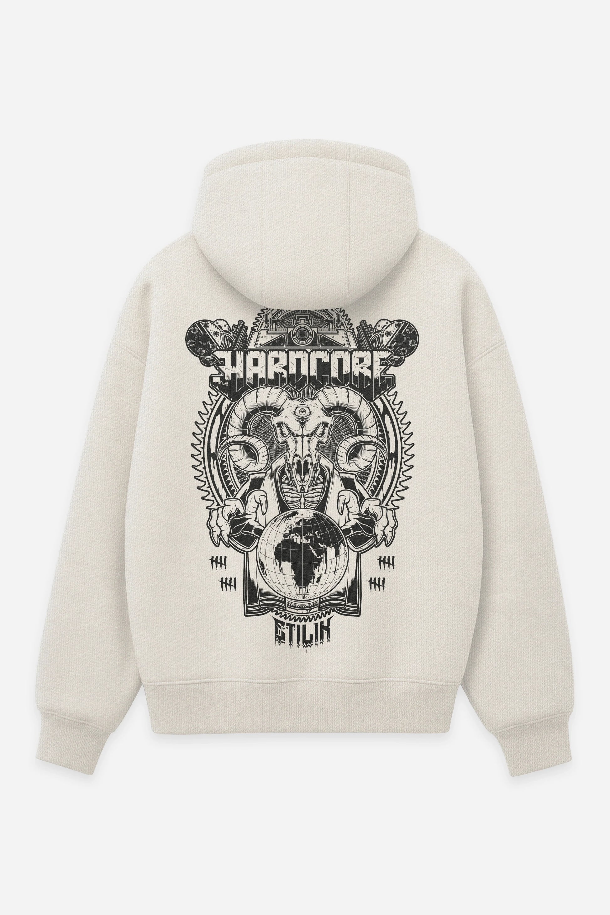 Hoodie Master-HxC vanilla, dos : Master-HxC par Etilik, design free party, sweat à capuche Etilik Wear