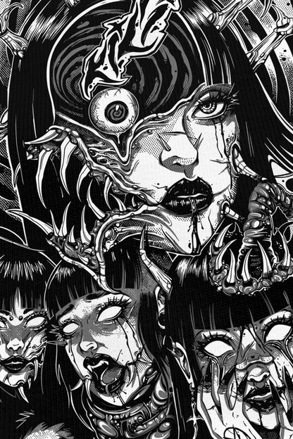 Mental Disorder noir, zoom sur l'impression du visuel, Etilik Wear