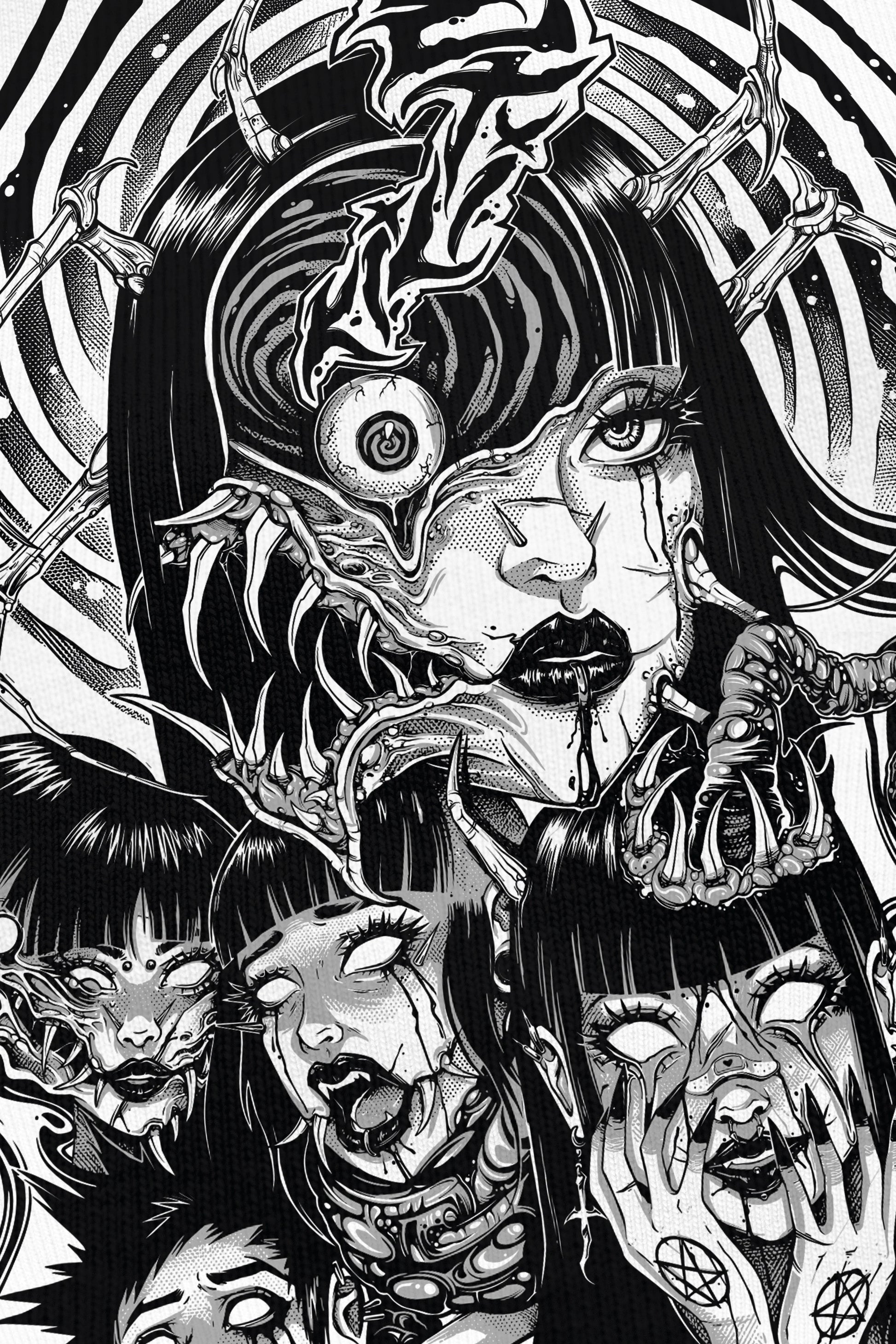 Mental Disorder blanc, zoom sur l'impression du visuel, Etilik Wear