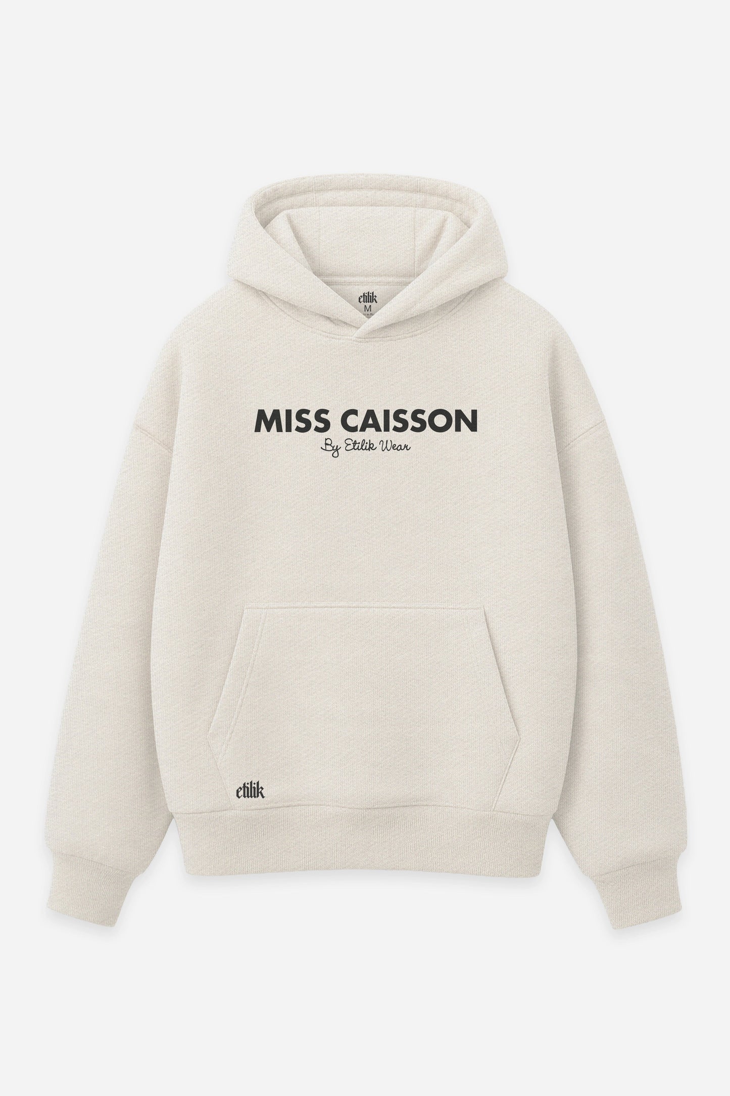 Hoodie Miss Caisson vanilla, face : logo Miss Caisson, sweat à capuche Etilik Wear