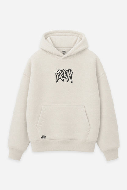 Hoodie Mmmh Tekno vanilla, face : logo Mmmh Tekno, bootleg d'Homer Simpson (Les Simpson), sweat à capuche Etilik Wear