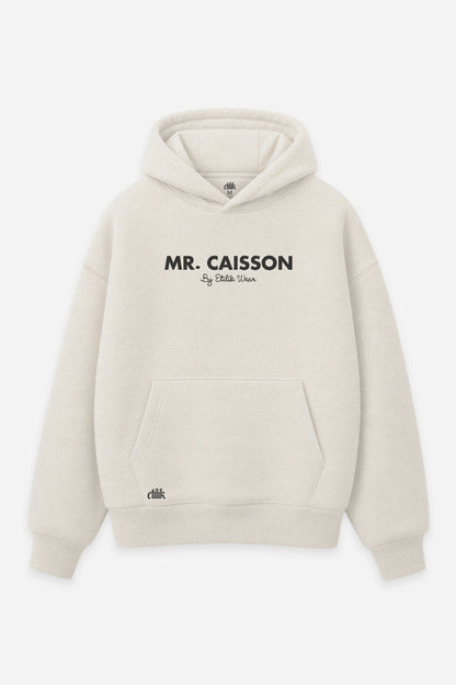 Hoodie Mr Caisson vanilla, face : logo Mr Caisson, sweat à capuche Etilik Wear