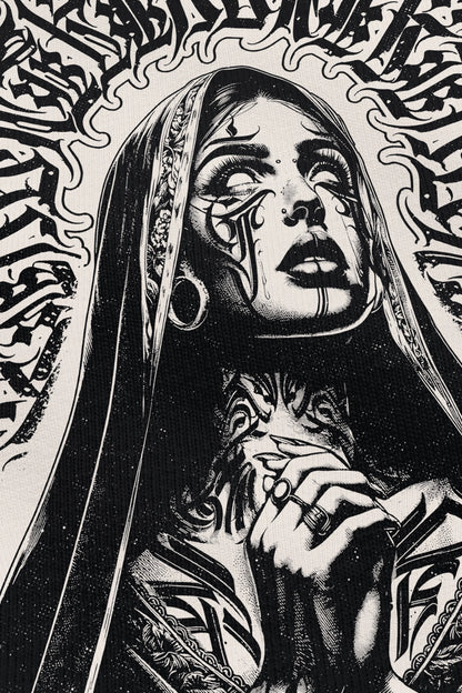 Pray for the Rave Vanilla, zoom sur l'impression du visuel, Etilik Wear